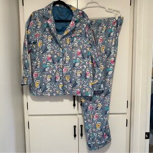 Nick & Nora owl print flannel matching matching set